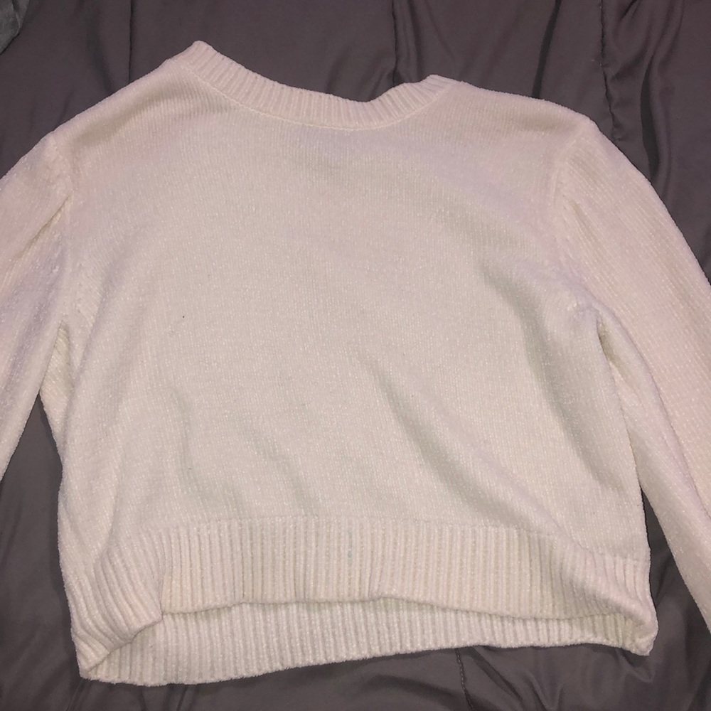 White cropped sweater